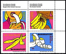 BananaPost '89 artistamps by Anna Banana, 1989 BananaPost'89 AnnaBanana.jpg