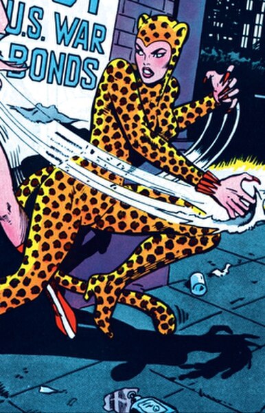 Priscilla Rich as the Cheetah on the cover of Wonder Woman vol. 1 #230 (1977); art by Vince Colletta and Ernie Chan.