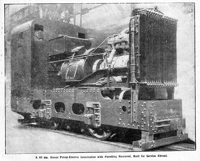 Dick, Kerr Petrol-Electric Locomotive with the covers removed