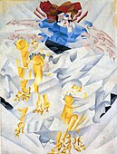Dynamism of a Dancer (Dinamismo di una danzatrice, Ballerina di chahut), 1912, oil on canvas, 60 x 45 cm, Jucker Collection, Pinacoteca di Brera, Milan