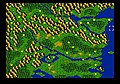 This is the world map of the game; it simulates Ancient China. The yellow squares on the map are dungeons and towns that players have to explore in order to advance the plot of the game.