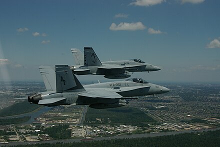 Hornets of VFA-201 over New Orleans in May 2006. VFA201ovrNewOrleans.jpg