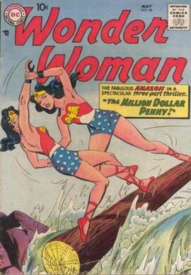 Wonder Woman #98 (May 1958). Cover art by Ross Andru and Esposito, marking the start of their decade-long run on the character, defining her look in t