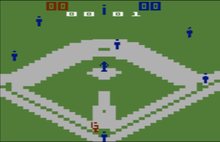 Super Challenge Baseball for Atari 2600 Baseball (Intellivision video game) Screenshot.png