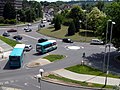 Northeast side of the Magic Roundabout, Hemel Hempstead. The "roundabout" is a series of 6 mini roundabouts spaced around a larger closely looped circulation system.
