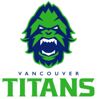 Vancouver Titans logosu, burnunda 'V' ve başının üstünde bir dağ silsilesi bulunan bir Sasquatch'a sahiptir.