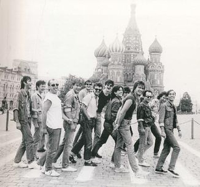 Members of Bajaga i Instruktori and Bijelo Dugme together in Moscow, July 1985
