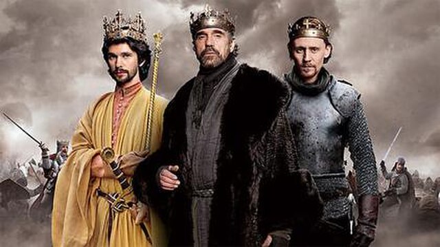 From left to right: Ben Whishaw as Richard II, Jeremy Irons as Henry IV and Tom Hiddleston as Henry V.