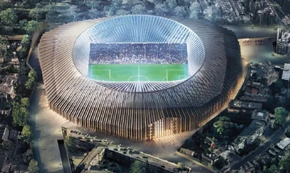 Stamford Bridge as re-designed by the architect firm Herzog & de Meuron (2015)