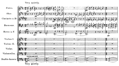 Orchestral score: opening bars Delius-Summer-Night-on-the-River-opening.png