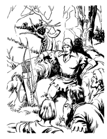 Robin Hood and the Merry Men (illustration by Pablo Marcos, c. 1995) Robin Hood and His Merry Men.png