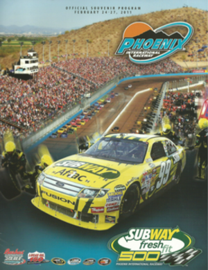 2011 Subway Fresh Fit 500 program cover, featuring Carl Edwards, who was sponsored by Subway.