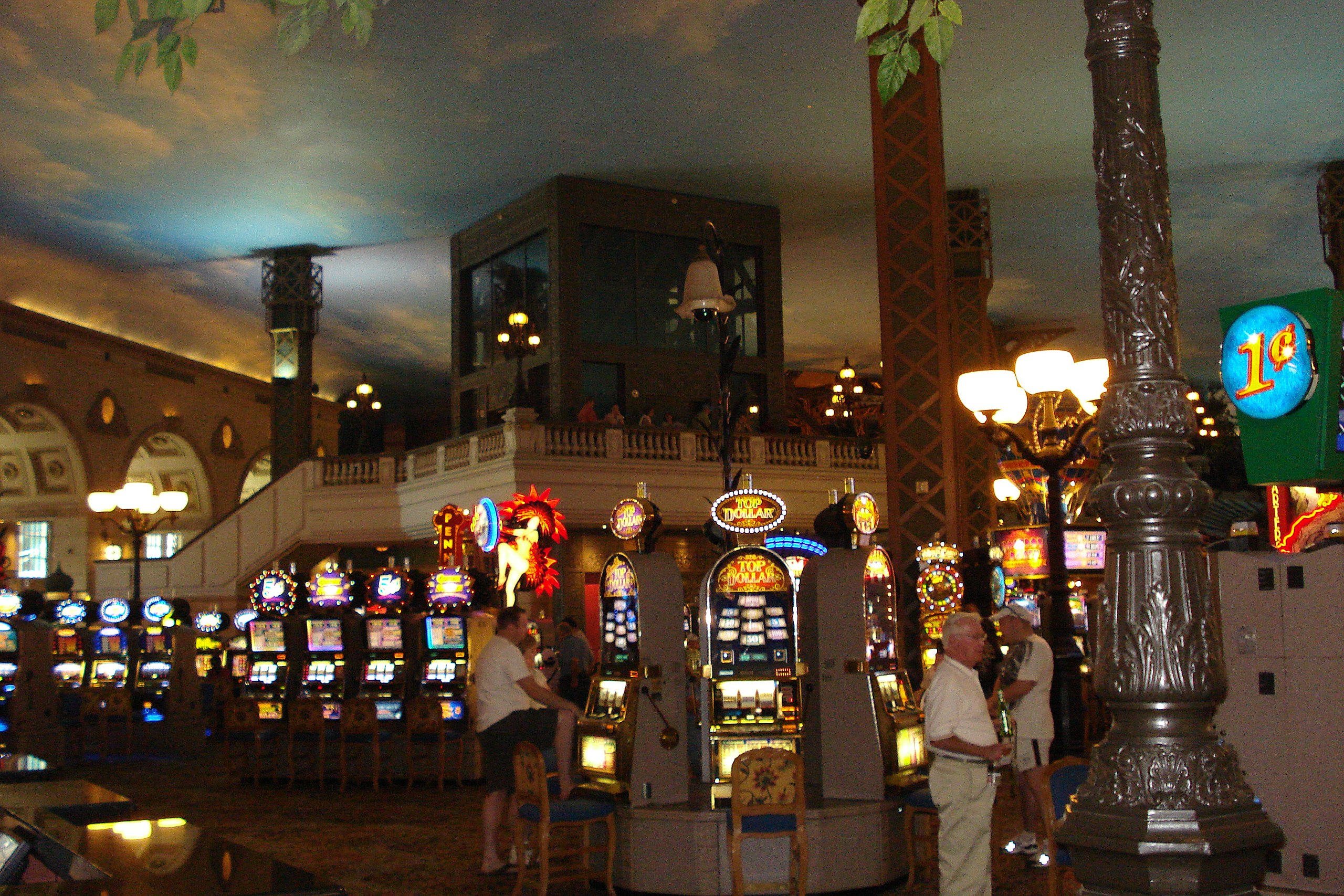 Inside the Paris casino, pathways leading to shops and restaurants