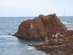 The rocky beaches in Cannes