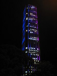 Torre Colpatria at night