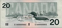 Birds of Canada $20 banknote, reverse.jpg