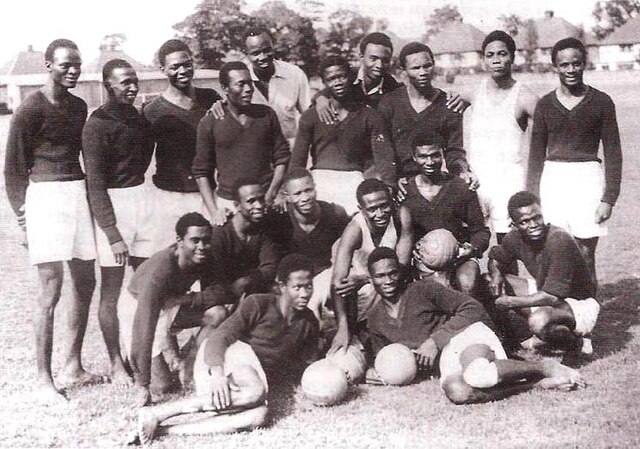 The Nigeria "UK Tourists" national team prior to their tour of the UK in 1949. The team were known among the West African nations at the time as the "