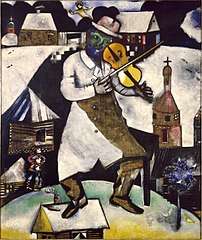 Image 10The Fiddler, 1912–1913, by Marc Chagall, a Russian-French artist of Belarusian Jewish origin[2]