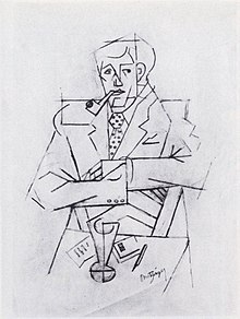 Jean Metzinger, 1911, Étude pour le portrait de Guillaume Apollinaire, graphite on paper, 48 × 31.2 cm, Musée National d'Art Moderne, Centre Georges Pompidou, Paris