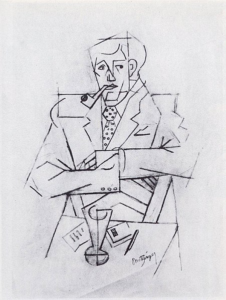 Jean Metzinger, 1911, Étude pour le portrait de Guillaume Apollinaire, graphite on paper, 48 × 31.2 cm, Musée National d'Art Moderne, Centre Georges P