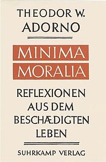 <i>Minima Moralia</i> book by Theodor W. Adorno