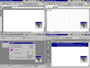 Windows NT 4.0 жұмыс станциясында Office Assistant қатысатын Microsoft Office 97