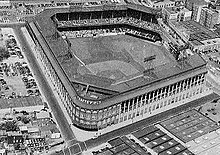 An aerial view of Ebbets Field