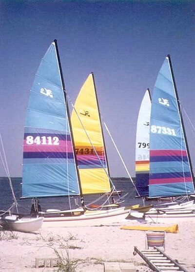 Fenwick sailboats on southwest side of island