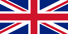 Union flag where red bars in diagonals are moved off-centre in a clockwise direction. This is both the vertical and horizontal mirror image of the previous image.