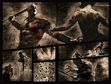 An example of Andrea Sorrentino's artwork (from God of War #3): described as "muddy." GoWcomic art.jpg