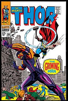 Growing Man on the cover of Thor.jpg