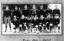 1924 Pittsburgh Lyceum Football Team. Art Rooney is located on the bottom row, far right. Pittsburgh Lyceum.jpg