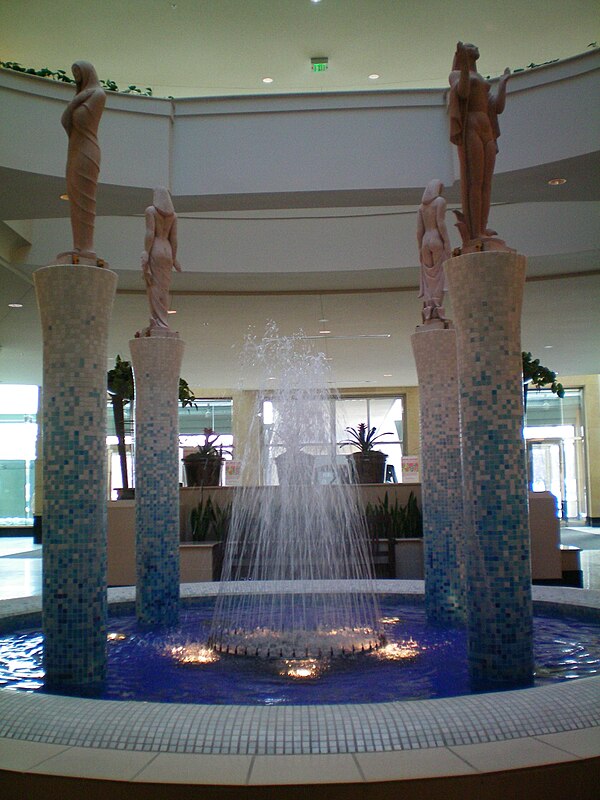 Somerset Collection includes many relaxing water displays throughout the mall.