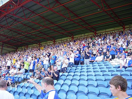 Stockport County supporters in the Cheadle End.