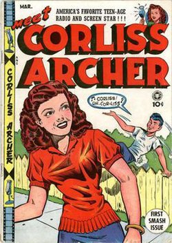 Al Feldstein was one of the illustrators of the Meet Corliss Archer comic book. Note film strips and radio microphones indicating the tie-ins and media crossovers. Corliss1.jpg