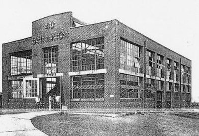 The Dymaxion Corporation factory at the defunct Locomobile dynamometer building, Tongue Pointe, Bridgeport, Connecticut