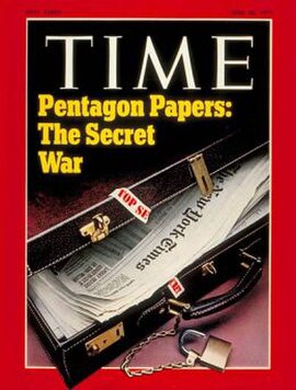 Shortly after their release in June 1971, the Pentagon Papers were featured on the cover of Time magazine for revealing "The Secret War" of the United