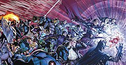 Triptych cover for Justice League of America #7, Justice League Dark #23 and Justice League #23. Art by Doug Mahnke. Trinity War covers 2.jpg