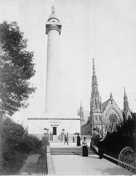 Baltimore's Washington Monument, 1890 (looking north)