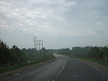 Highway 148 ends at the Ottawa River, where it crosses into Quebec 148 into Quebec.jpg