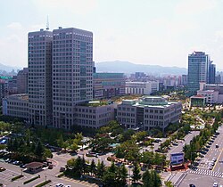 Daejeon City Hall and nearby Dunsan area