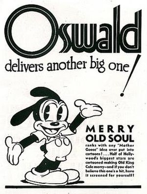 An ad for The Merry Old Soul featuring a version of Oswald redesigned by Manuel Moreno.