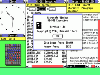 Windows 1.0x Operating system by Microsoft; the first version of Microsoft Windows