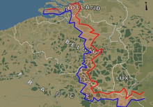 The position of the front lines on the map is updated every 15 minutes on WWII Online website. World War II Online, new campaign.png