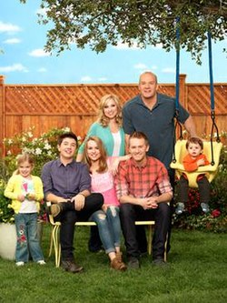 The season four cast of Good Luck Charlie (The Duncan family, from left to right), Mia Talerico as Charlie Duncan, Bradley Steven Perry as Gabe Duncan, Bridgit Mendler as Teddy Duncan, Leigh-Allyn Baker as Amy Duncan, Jason Dolley as PJ Duncan, Eric Allan Kramer as Bob Duncan and Logan Moreau as Toby Duncan Good Luck Charlie cast.jpg