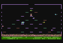 Gameplay screenshot (Atari 8-bit) Mr. Cool Atari 8-bit PAL screenshot.png