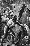 An 1889 depiction of the discovery of Sele's body