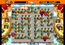 Gameplay screenshot of the first stage from the first world NEOGEO Neo Bomberman.png