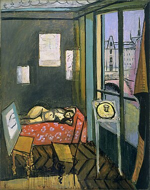 Studio, Quai Saint-Michel, Henri Matisse, 1916, oil on canvas, 147.9 x 116.8 cm., (? in x ? in), The Phillips Collection, Washington D.C. Henri Matisse, 1916, Studio, Quai Saint-Michel, oil on canvas,147.9 x 116.8 cm, The Phillips Collection, Washington D.C.jpg