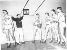 The "Whiz Kids" during practice. Andy Phillip, Doug Mills, Jack Smiley, Ken Menke, Vic Wukovits, Gene Vance the Whiz Kids.png